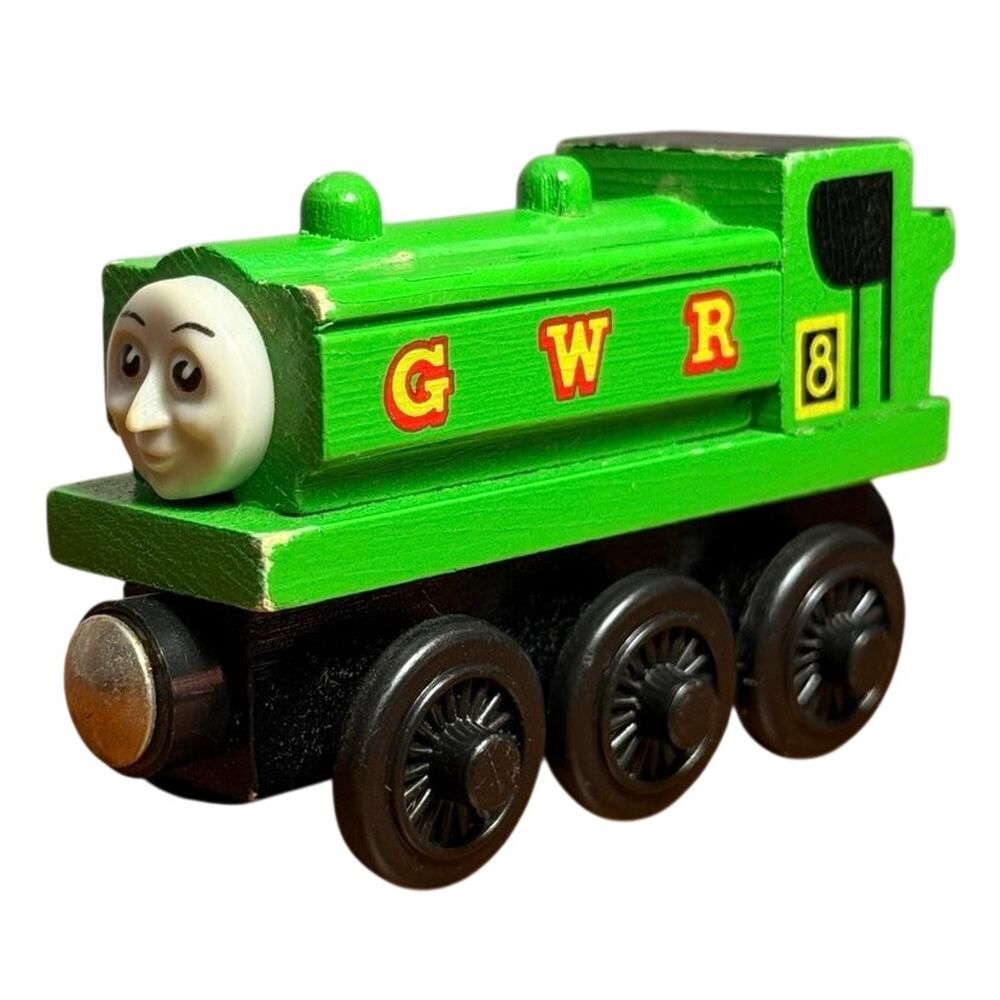Vintage Thomas Wooden Railway Duck Great Western Engine No 8 1997 Learning Curve